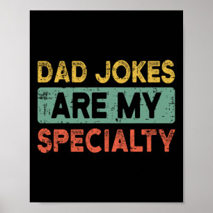 Jokes Fathers Day Retro Funny Papa Grandpa Men Poster