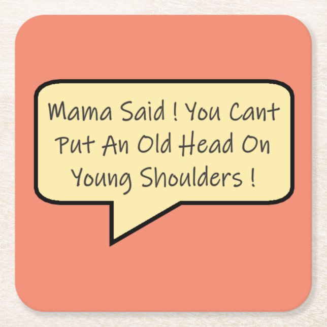 JOKES FOR MUMS AND DAUGHTERS AND SONS, SQUARE PAPER COASTER (Front)