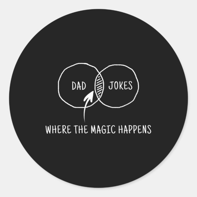 Jokes Where The Magic Happens  Classic Round Sticker (Front)