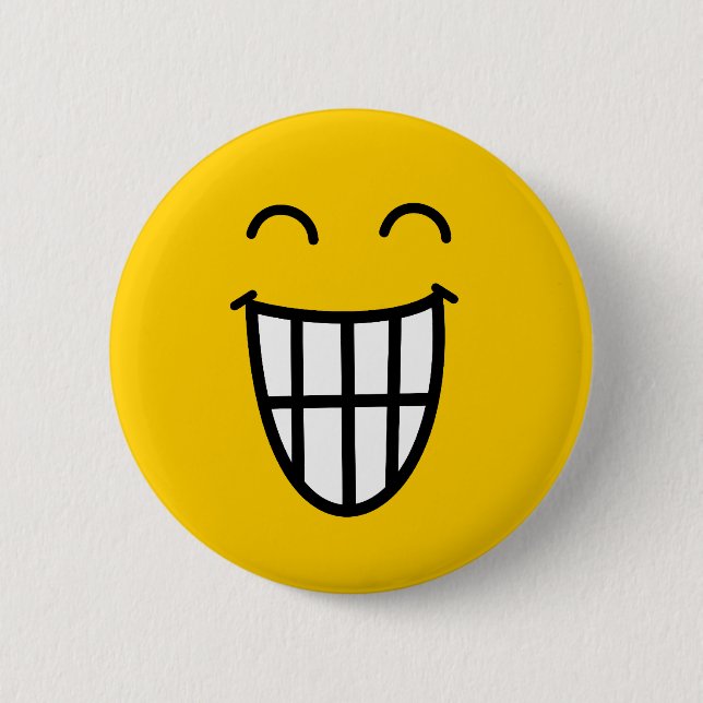 Joking around face 6 cm round badge (Front)