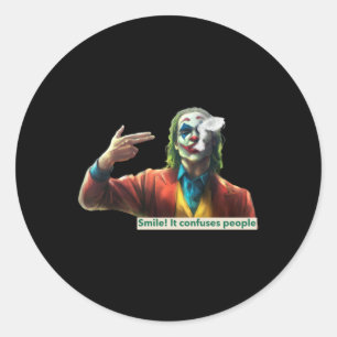 Joking Painting - Smile! It Confuses People Sticke Classic Round Sticker