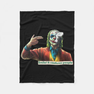 Joking Painting - Smile! It Confuses People Sticke Fleece Blanket