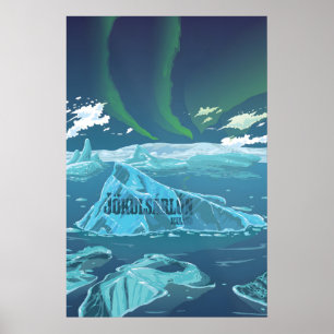 Jokulsarlon Iceberg Lagoon Travel Poster
