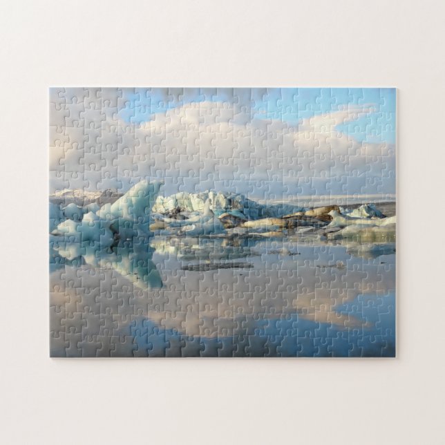 Jokulsarlon iceberg lake reflection puzzle (Horizontal)