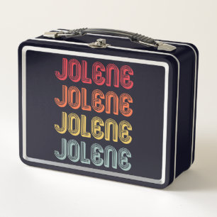 JOLENE Gift Name Personalised Retro Vintage 80s 90 Metal Lunch Box
