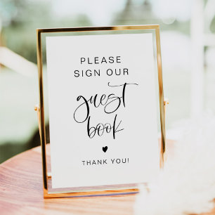 JOLIE Boho Minimalist Sign Our Guest Book Sign Invitation