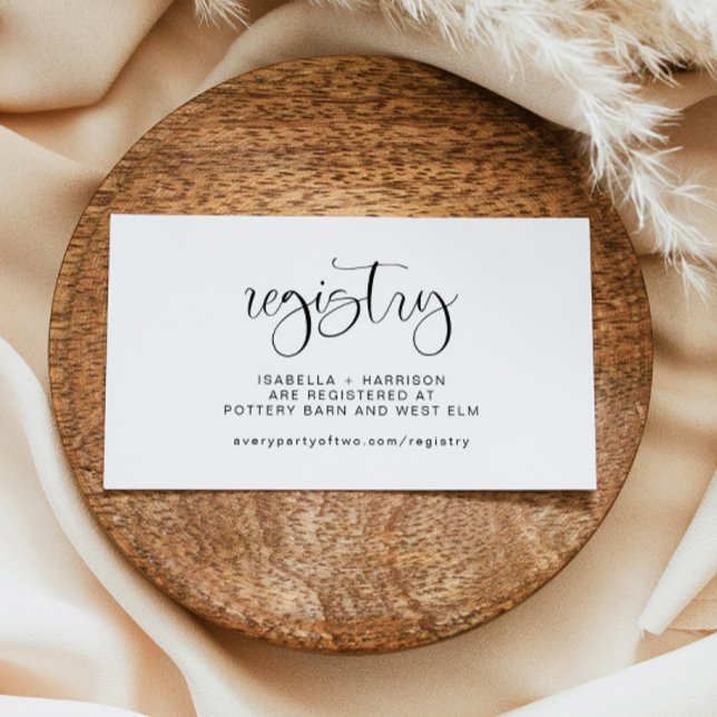 JOLIE Boho Modern Minimal Wedding Registry Info Enclosure Card (Creator Uploaded)