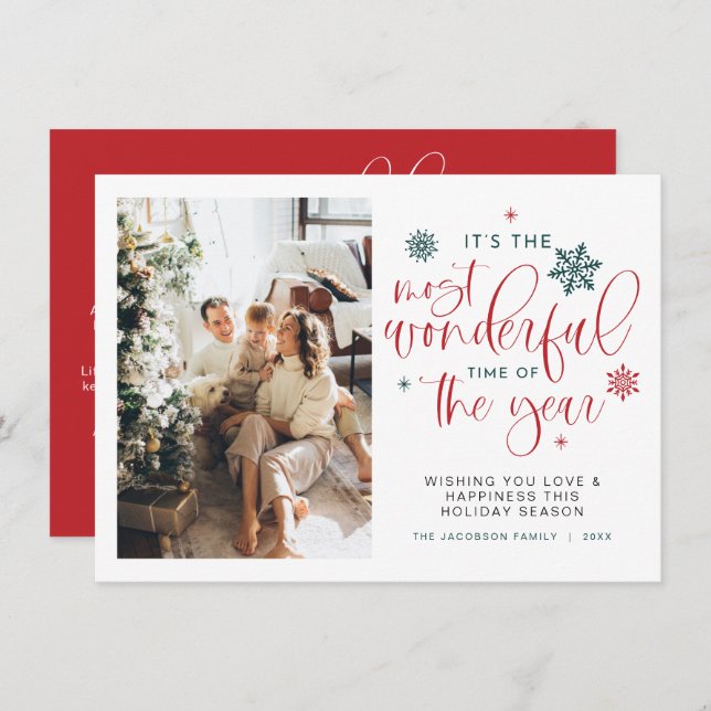 JOLIE Boho Most Wonderful Time Christmas Card (Front/Back)