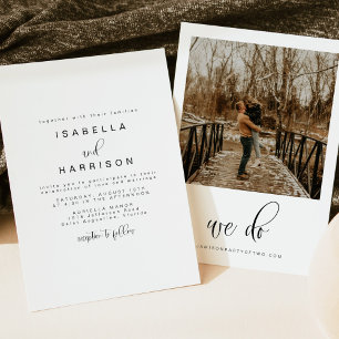 JOLIE Minimalist Boho Simple Photo Wedding Invitation