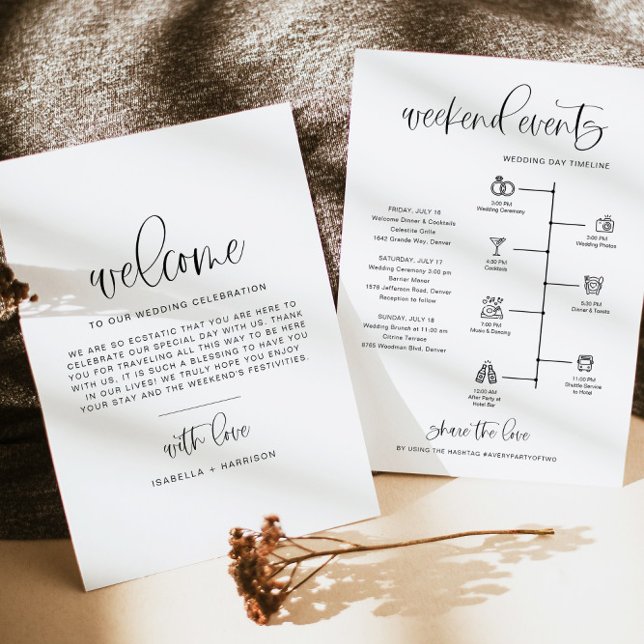 JOLIE Minimalist Boho Welcome Letter Timeline Card (Creator Uploaded)
