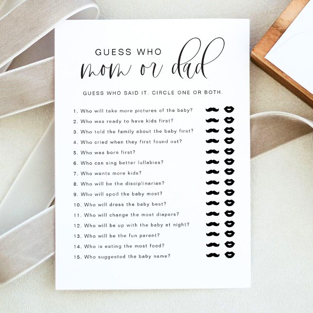 JOLIE Modern Guess Who Mum or Dad Baby Shower Game Invitation (Creator Uploaded)