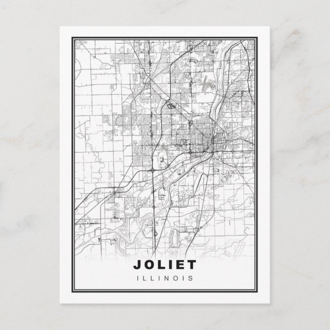 Joliet Map Postcard (Front)