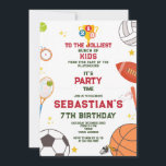 Jolliest Bunch Modern Sports Kids Birthday Party Invitation<br><div class="desc">Invite to your kid's birthday,  the jolliest bunch of kids this side of the playground! The entire team is invited to eat,  play and enjoy your child's birthday party. This funny movie meme is perfect for the 80s fans and pop culture fans that love a great word play.</div>
