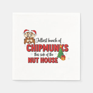 Jolliest Bunch of Chipmunks This Side Christmas Napkin