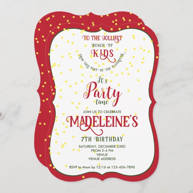 Jolliest Bunch of Kids Funny Birthday Party Invitation (Front/Back)