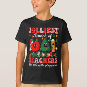 Jolliest Bunch Of Teachers Christmas Xmas Teacher  T-Shirt