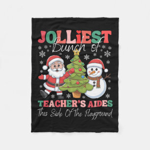 Jolliest Teacher's Aides Christmas Playground Funn Fleece Blanket