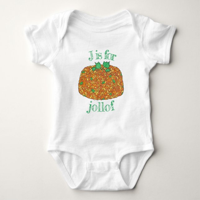 Jollof Rice Nigerian Ghanaian West African Food Baby Bodysuit (Front)