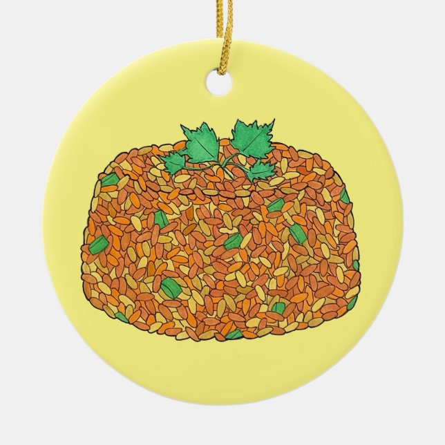 Jollof Rice Nigerian Ghanaian West African Food Ceramic Ornament (Front)