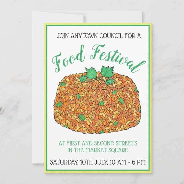 Jollof Rice Nigerian Ghanaian West African Food Invitation (Front)