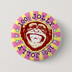 Jolly 100% Funny Funky Monkey Badge