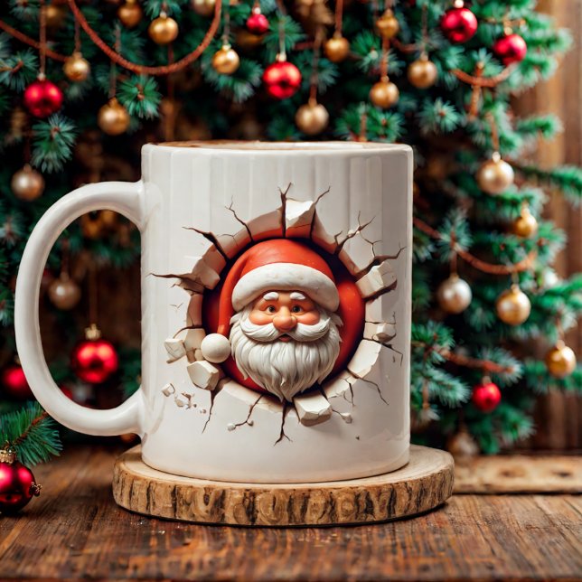 Jolly 3D Santa Claus Christmas - Funny Xmas Coffee Mug (Creator Uploaded)