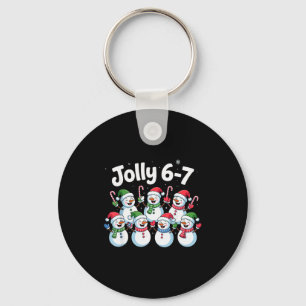 Jolly 6 7 Six Seven Meme Christmas Women Men Kids  Key Ring