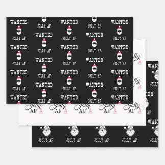 Jolly AF Funny Christmas Set Wrapping Paper Sheet