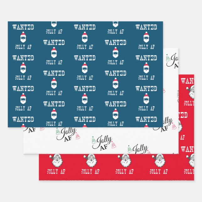 Jolly AF Funny Christmas Set Wrapping Paper Sheets (Set)