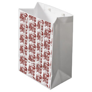 Jolly Af Skeleton Snarky Christmas Sarcastic Funny Medium Gift Bag