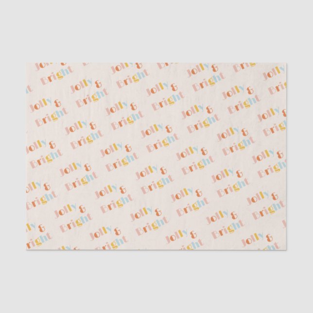 Jolly and Bright Chic Christmas Tissue Paper (Front)