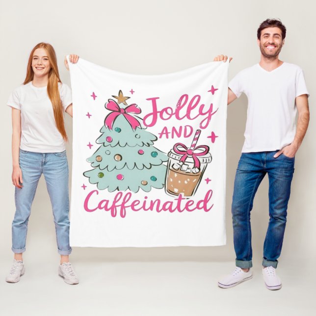 Jolly and Caffeinated Fleece Blanket (In Situ)