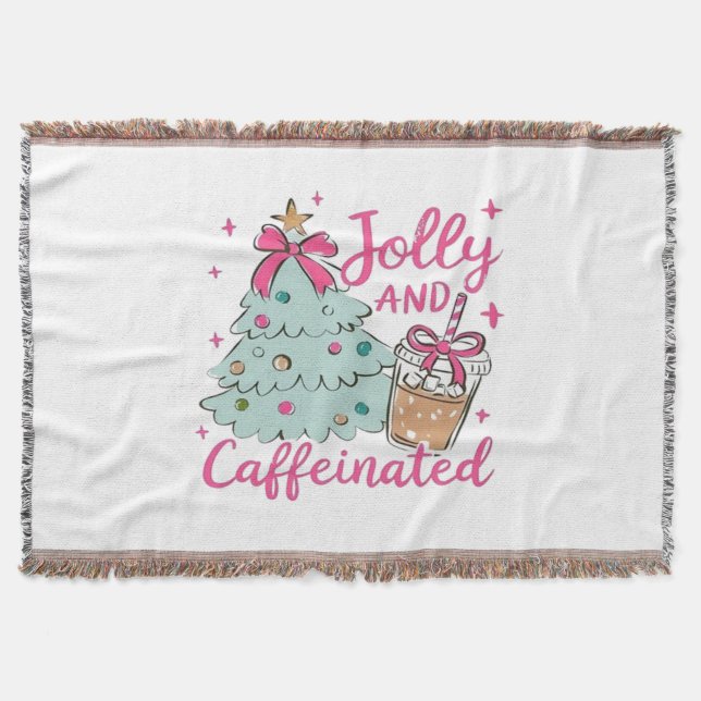 Jolly and Caffeinated Throw Blanket (Front)