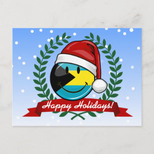 Jolly Bahamas Flag Christmas Style Holiday Postcard