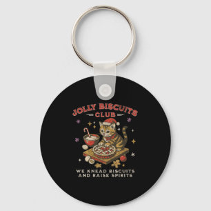 Jolly Biscuits Club _ Vintage Christmas Cat Baker  Key Ring