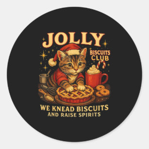 Jolly Biscuits Club We Knead Cat Xmas  Classic Round Sticker