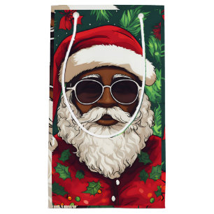 Jolly Black Santa Christmas Gift Bag