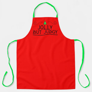 Jolly But Judgy Holiday Kitchen Apron