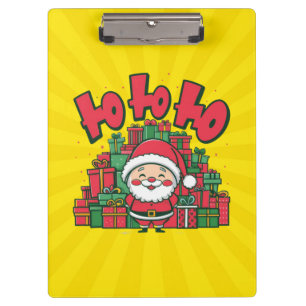 Jolly Cartoon Santa Christmas-67748 Clipboard