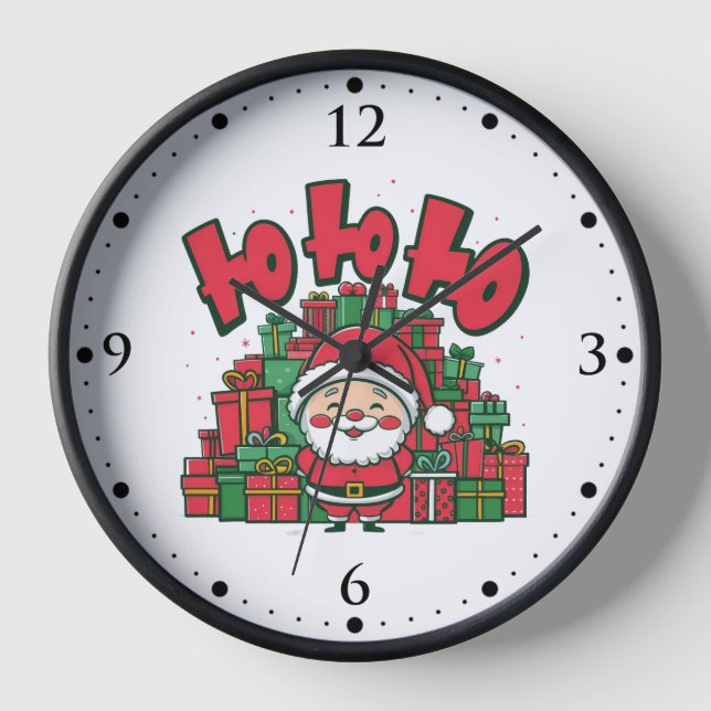 Jolly Cartoon Santa Christmas-67748 Clock (Front)