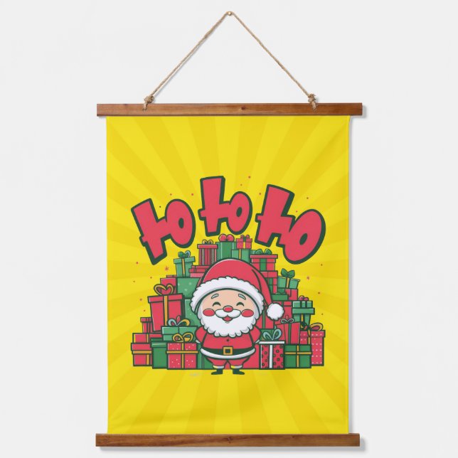 Jolly Cartoon Santa Christmas-67748 Hanging Tapestry (Front)