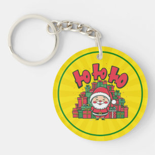 Jolly Cartoon Santa Christmas-67748 Key Ring