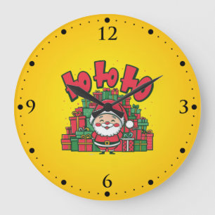 Jolly Cartoon Santa Christmas-67748 Large Clock