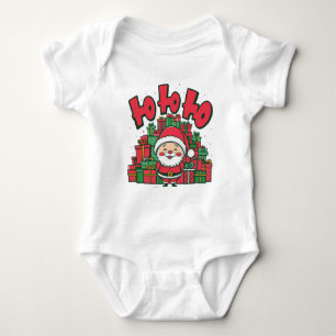 Jolly Cartoon Santa Christmas Baby Bodysuit