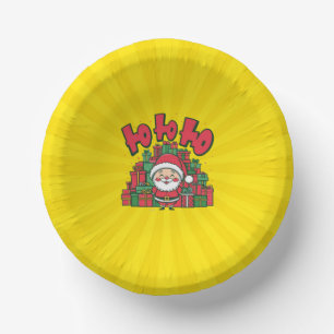 Jolly Cartoon Santa Christmas Paper Plate