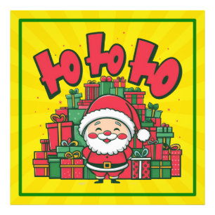 Jolly Cartoon Santa Christmas Photo Print