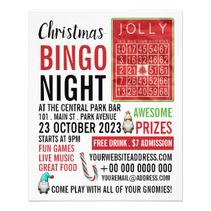 Jolly Christmas, Bingo Night Advertising Flyer
