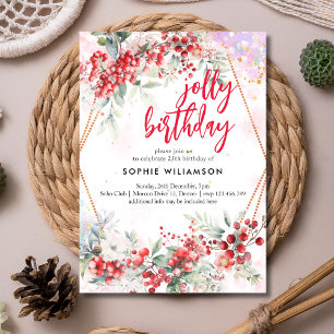 Jolly christmas birthday  invitation