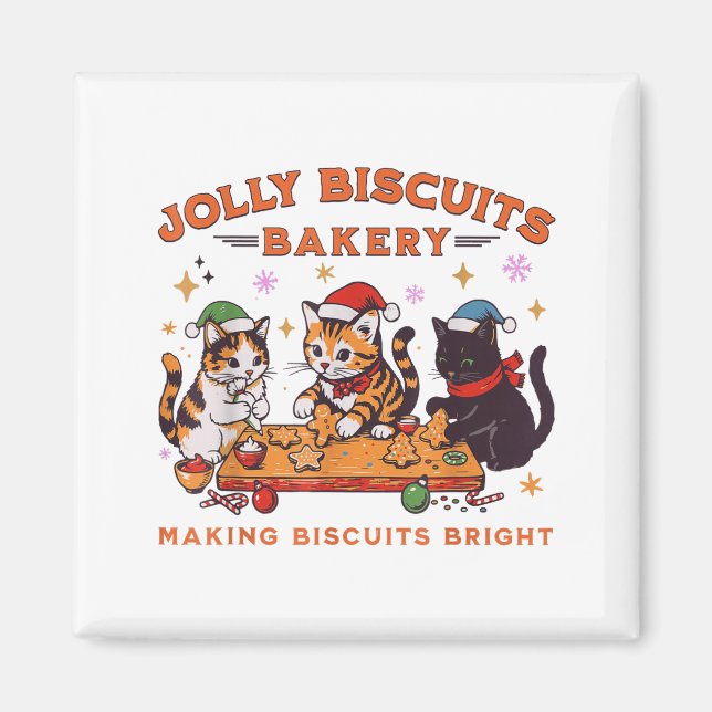 Jolly Christmas Biscuits Bakery Baking Crew Xmas C Magnet (Front)