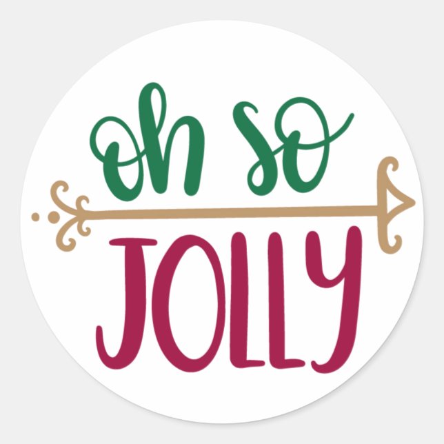Jolly Christmas Design Classic Round Sticker (Front)